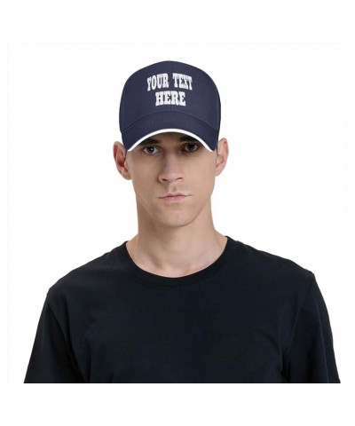 Custom Hat,Custom Picture Caps Your Design Here,Add Your Own Text and Design,Classic Mens Womens Trucker Hats Navy Blue $7.12...