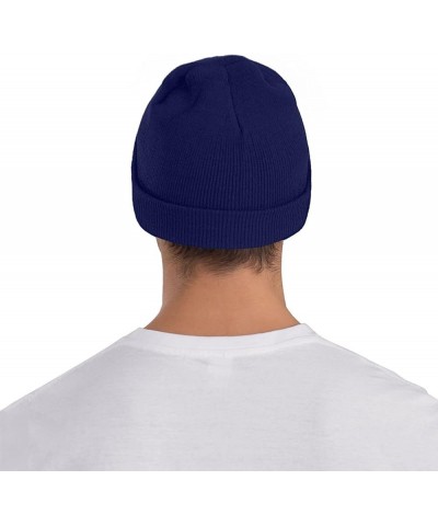 Unisex Knit Beanie Hat,Soft Warm Skull Cap Winter Hat Knit Cuffed Beanie for Men and Women Navy Blue $8.31 Skullies & Beanies