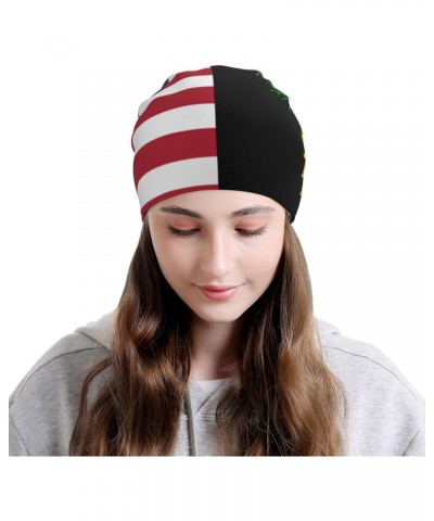 America Guadeloupe Friendship Flag Experience Cozy Luxury: Milk Silk Knit Beanie - Your Must-Have Outdoor Accessory! Black $1...