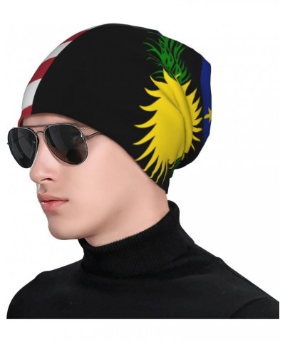 America Guadeloupe Friendship Flag Experience Cozy Luxury: Milk Silk Knit Beanie - Your Must-Have Outdoor Accessory! Black $1...