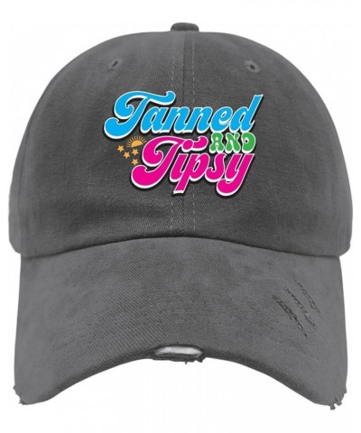 Tanned and Tipsy Baseball Cap Sports hat Dark Grey Mens Hats Gifts for Daughter Outdoor Cap Dark Grey $10.42 Baseball Caps