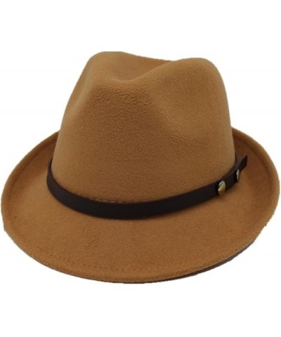 Wool Women Men Chapeau Femme Fedora Hat for Gentleman Sombrero Cap Elegant Lady Trilby Church Derby Cloche Sun Cap Red $18.87...