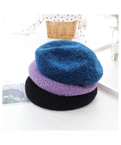 Canvas Bag Beret Hats for Women Autumn and Winter Warm Wool Solid Beret Classic Casual All-Match Soft Cap Handbag One Size Ye...