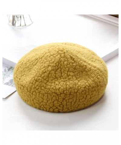 Canvas Bag Beret Hats for Women Autumn and Winter Warm Wool Solid Beret Classic Casual All-Match Soft Cap Handbag One Size Ye...