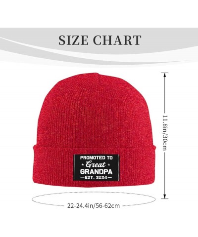 Promoted to Great Grandpa Est. 2024 Gifts Beanie Hat Women Warm Hats Men Knit Slouchy Skull Cap Knitted Hat Black Red $10.70 ...