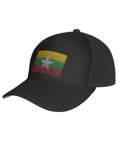 Flag of Myanmar Knitting Effect Baseball Cap for Men Women Adjustable Dad Hat Outdoor Casual Trucker Caps Sun Hats Black $13....