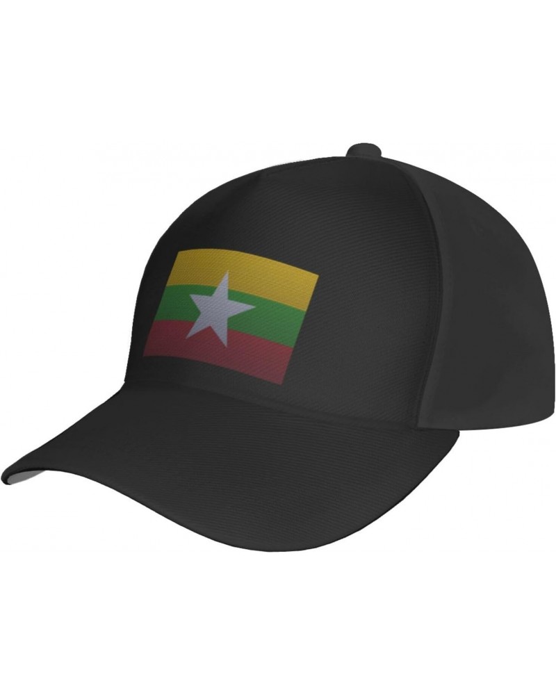 Flag of Myanmar Knitting Effect Baseball Cap for Men Women Adjustable Dad Hat Outdoor Casual Trucker Caps Sun Hats Black $13....