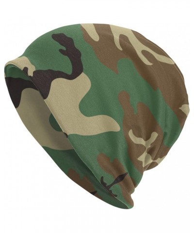 Army Green Camo Pattern Beanie Cap Unisex Winter Warm Bonnet Knitting Hats Camouflage Beanie Hats for Women Men Army Green $1...