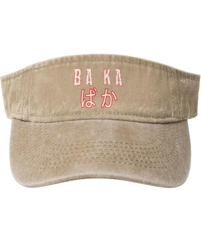 Baka ばか Fool in Japanese Hiragana Script Sport Sun Visor Hat Cotton Ball Caps Empty Top Baseball Sun Cap for Men Women Natura...