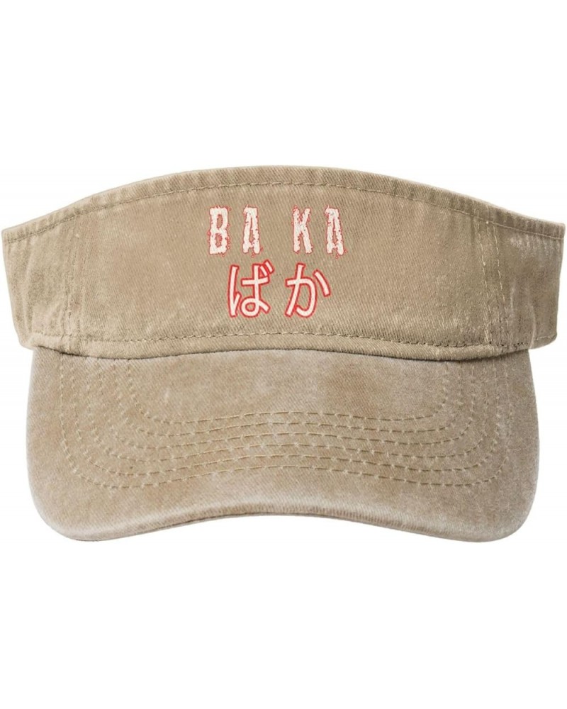 Baka ばか Fool in Japanese Hiragana Script Sport Sun Visor Hat Cotton Ball Caps Empty Top Baseball Sun Cap for Men Women Natura...