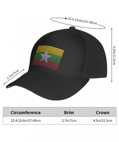 Flag of Myanmar Knitting Effect Baseball Cap for Men Women Adjustable Dad Hat Outdoor Casual Trucker Caps Sun Hats Black $13....