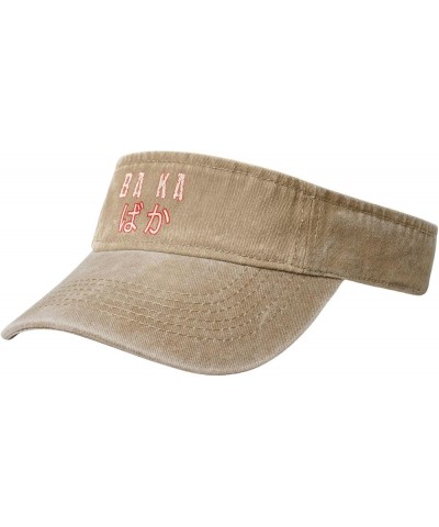 Baka ばか Fool in Japanese Hiragana Script Sport Sun Visor Hat Cotton Ball Caps Empty Top Baseball Sun Cap for Men Women Natura...