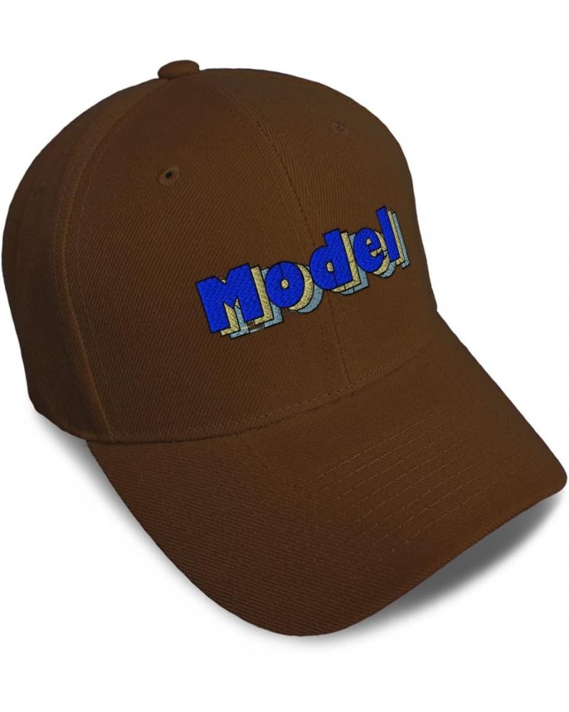 Custom Baseball Cap Model Fashion Acrylic Woman Dad Hats for Men and Women Brown Design Only $14.84 Baseball Caps