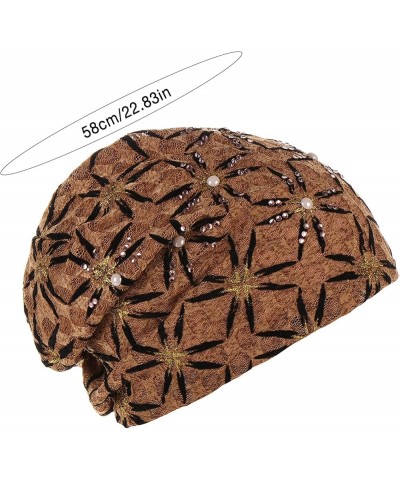 Mens Fitted Caps Womens Fashion Cap Pearl Pullover Cap Comfortable Multi Color Pile Cap Pink $7.07 Skullies & Beanies