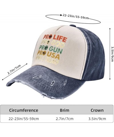 Pro Life Pro Gun Pro God Pro Trump Cowboy Hat Men Vintage Baseball Cap Women Dad Hat Sun Hat Trucker Hat Dark Red Navy Blue $...