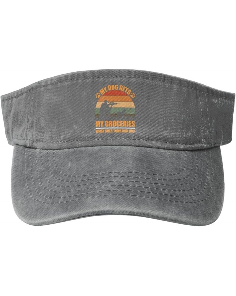 My Dog Gets My Groceries What Does Your Dog Do Sun Hat Sun Visor Hats for Women Men Baseball Cap Golf Hats Gray $9.94 Visors