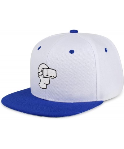 Virtual Reality Hip-Hop Snapback Hat Embroidered Baseball Cap VR 47. White/Blue $10.24 Baseball Caps