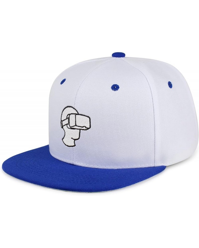 Virtual Reality Hip-Hop Snapback Hat Embroidered Baseball Cap VR 47. White/Blue $10.24 Baseball Caps