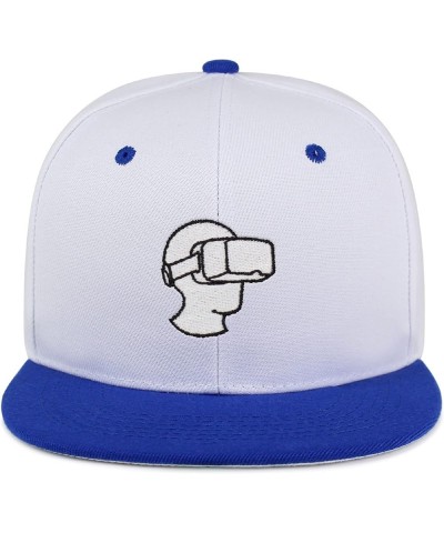 Virtual Reality Hip-Hop Snapback Hat Embroidered Baseball Cap VR 47. White/Blue $10.24 Baseball Caps