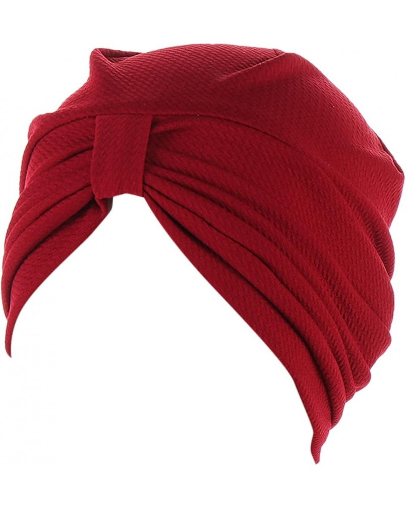 Women's Sun Cap Cancer Head Hat Cap Ethnic Bohemian Floral Hair Cover Wrap Turban Headwear Turban Cap for Women Red $9.41 Hea...