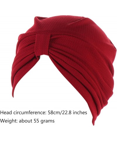 Women's Sun Cap Cancer Head Hat Cap Ethnic Bohemian Floral Hair Cover Wrap Turban Headwear Turban Cap for Women Red $9.41 Hea...