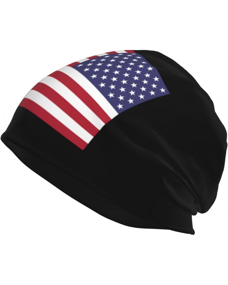 Bolivia and USA Flag Chic & Cozy: Stylish Beanie Hats for Winter Comfort Black $10.94 Skullies & Beanies