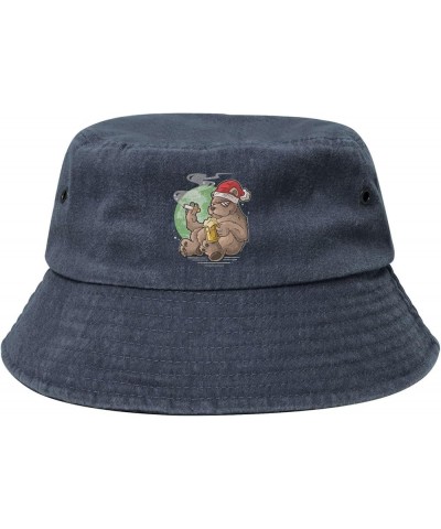 Handsome Bear Bucket Hat for Women Men Summer Travel Sun Hat Outdoor Cap Funny Bucket Hats Navy Blue $14.23 Bucket Hats