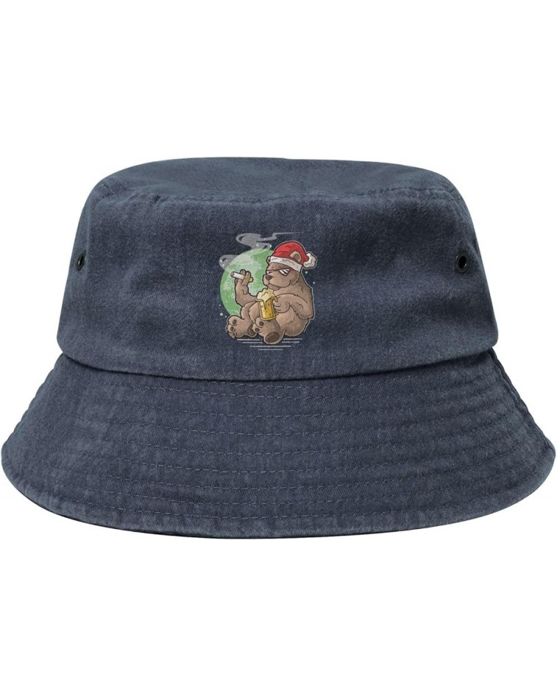 Handsome Bear Bucket Hat for Women Men Summer Travel Sun Hat Outdoor Cap Funny Bucket Hats Navy Blue $14.23 Bucket Hats