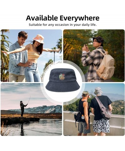 Handsome Bear Bucket Hat for Women Men Summer Travel Sun Hat Outdoor Cap Funny Bucket Hats Navy Blue $14.23 Bucket Hats