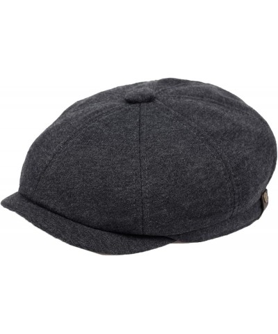 Men Cotton Beret Hats Elastic Solid Color Flat Newsboy Hats Summer Casual 8 Panels Sun Hat for Driving Travel Dark Grey $14.4...