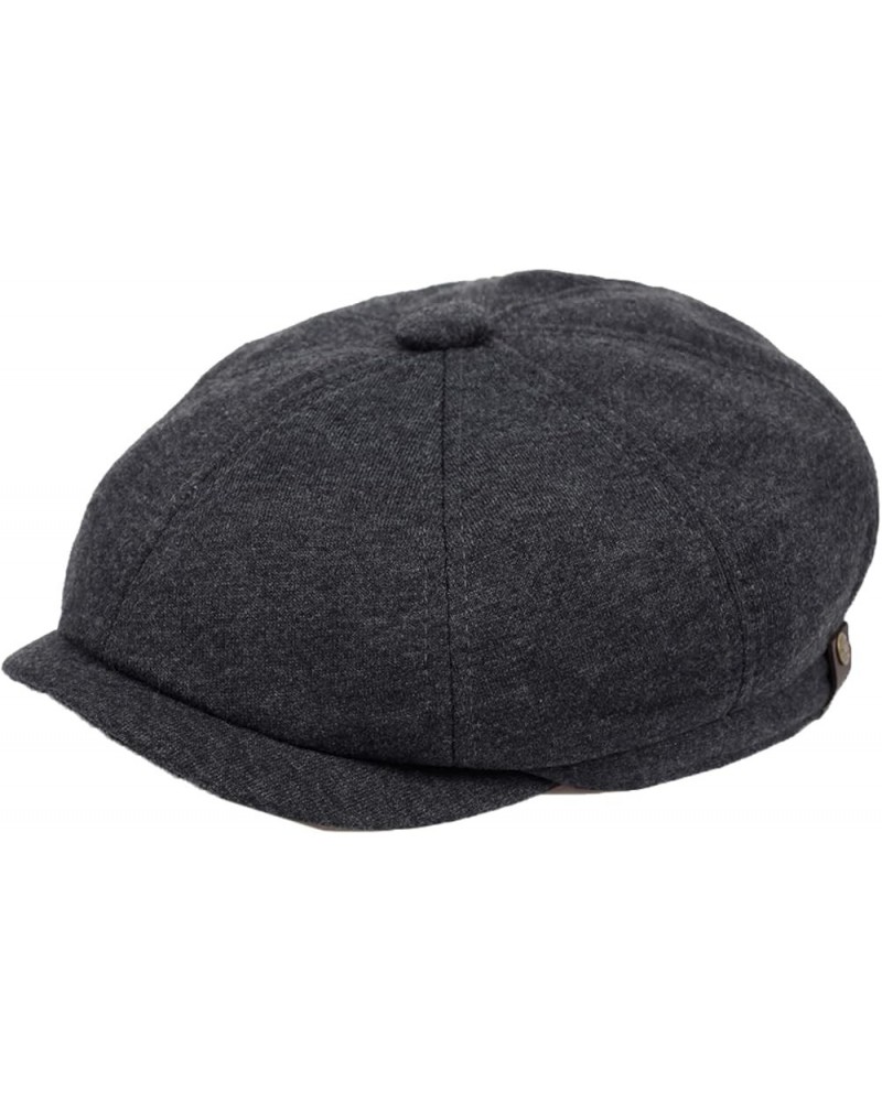 Men Cotton Beret Hats Elastic Solid Color Flat Newsboy Hats Summer Casual 8 Panels Sun Hat for Driving Travel Dark Grey $14.4...