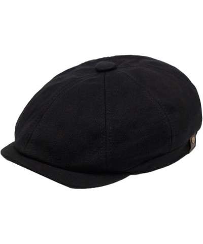 Men Cotton Beret Hats Elastic Solid Color Flat Newsboy Hats Summer Casual 8 Panels Sun Hat for Driving Travel Dark Grey $14.4...