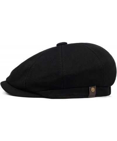 Men Cotton Beret Hats Elastic Solid Color Flat Newsboy Hats Summer Casual 8 Panels Sun Hat for Driving Travel Dark Grey $14.4...