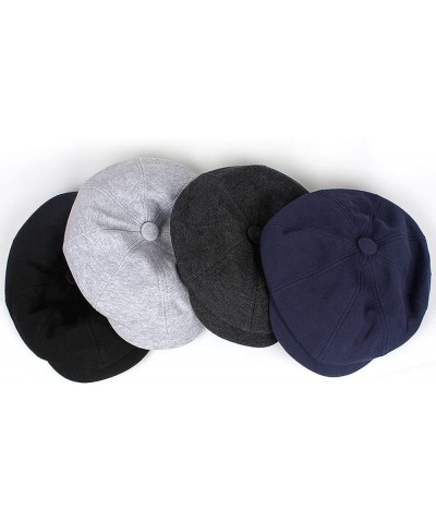 Men Cotton Beret Hats Elastic Solid Color Flat Newsboy Hats Summer Casual 8 Panels Sun Hat for Driving Travel Dark Grey $14.4...