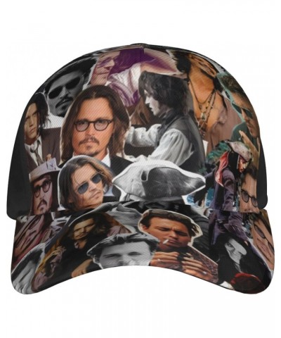 Johnny Depp Collage Baseball Cap Summer Adjustable Casual Hat Outdoor Sun Hat for Men Women Black $10.79 Baseball Caps