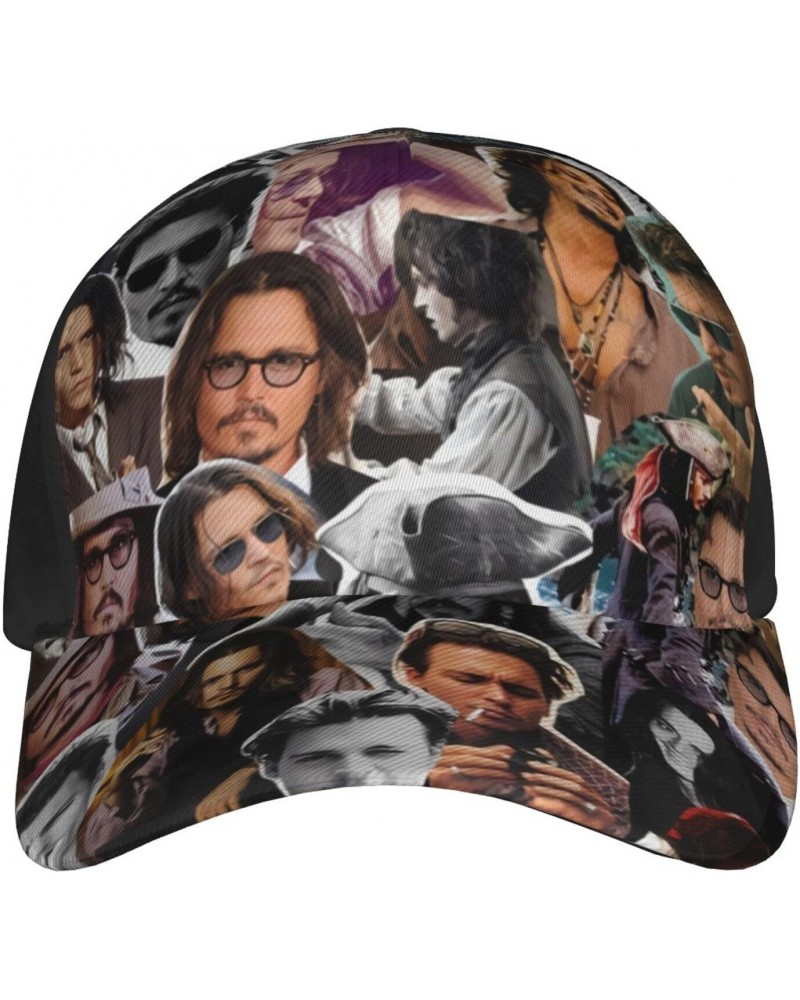 Johnny Depp Collage Baseball Cap Summer Adjustable Casual Hat Outdoor Sun Hat for Men Women Black $10.79 Baseball Caps