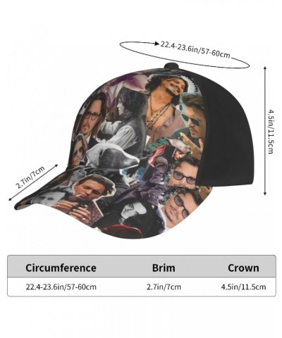 Johnny Depp Collage Baseball Cap Summer Adjustable Casual Hat Outdoor Sun Hat for Men Women Black $10.79 Baseball Caps