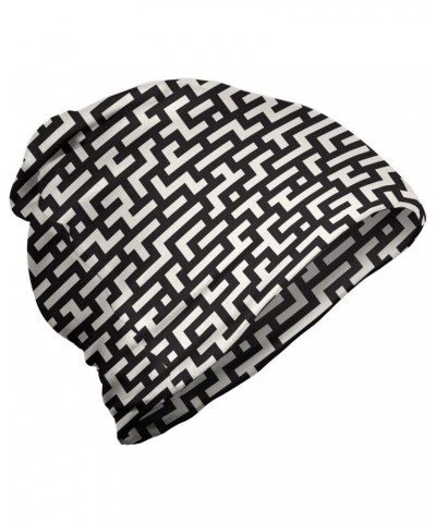 Unisex Beanie, Contemporary Maze Pattern, Hiking Outdoors $16.73 Skullies & Beanies