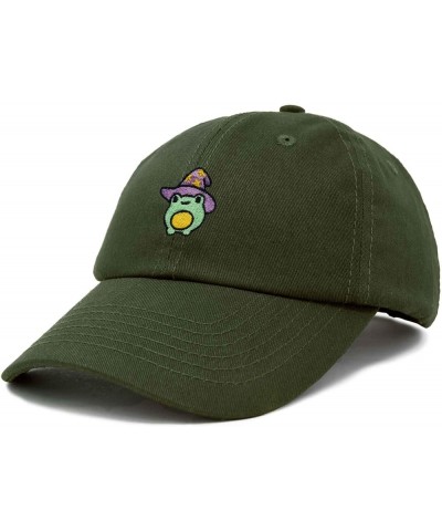 Sorcerer Frog Embroidered Cap Cotton Baseball Cute Cool Dad Hat Womens Olive $13.20 Baseball Caps