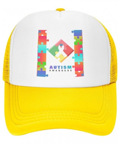 Autism Awareness Baseball Cap Trucker Hats Sports Fan Caps Adjustable Size for Men Women Activities All Seasons Yellow $9.71 ...