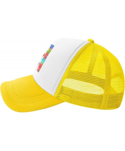 Autism Awareness Baseball Cap Trucker Hats Sports Fan Caps Adjustable Size for Men Women Activities All Seasons Yellow $9.71 ...