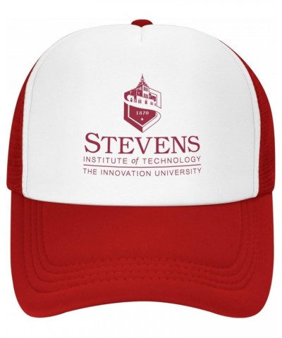 Stevens Institute of Technology Trucker Hats for Both Men and Women - Mesh Baseball Snapback Hats Red $9.03 Baseball Caps