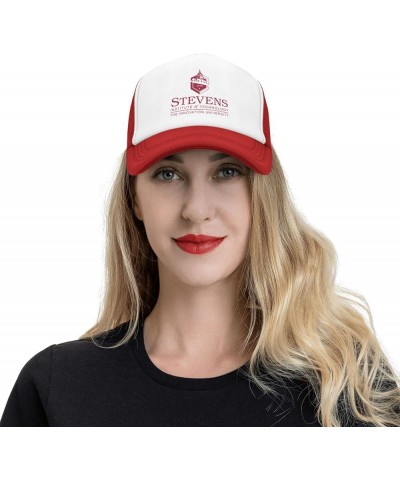 Stevens Institute of Technology Trucker Hats for Both Men and Women - Mesh Baseball Snapback Hats Red $9.03 Baseball Caps