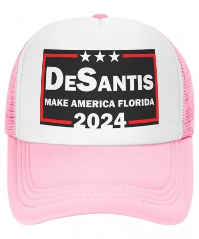 Ron Desantis 2024 Make America Florida Trucker Hat Men Mesh Baseball Cap Baseball Hats Women Sun Hat Dad Cap Black Pink $10.1...