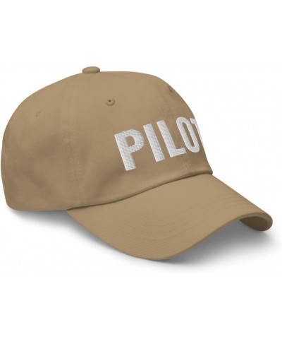 Pilot Dad Cap - Fly Airplanes Airport Lifestyle That says Pilot Embroidered Adjustable Baseball Hat Khaki $16.25 Baseball Caps