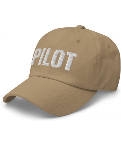 Pilot Dad Cap - Fly Airplanes Airport Lifestyle That says Pilot Embroidered Adjustable Baseball Hat Khaki $16.25 Baseball Caps