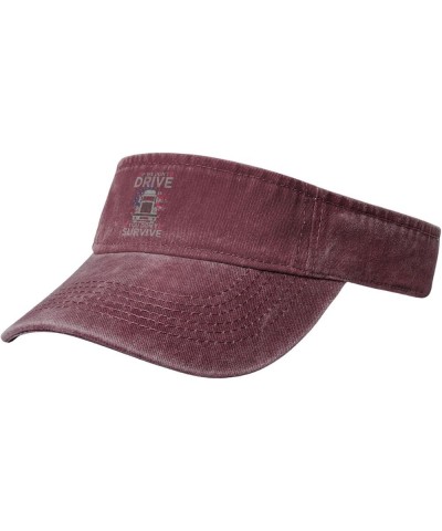 If We Don t Drive You Don t Survive Sun Visor Hats for Women Men Sun Hat Vintage Golf Hat Adjustable Baseball Cap Red $11.39 ...