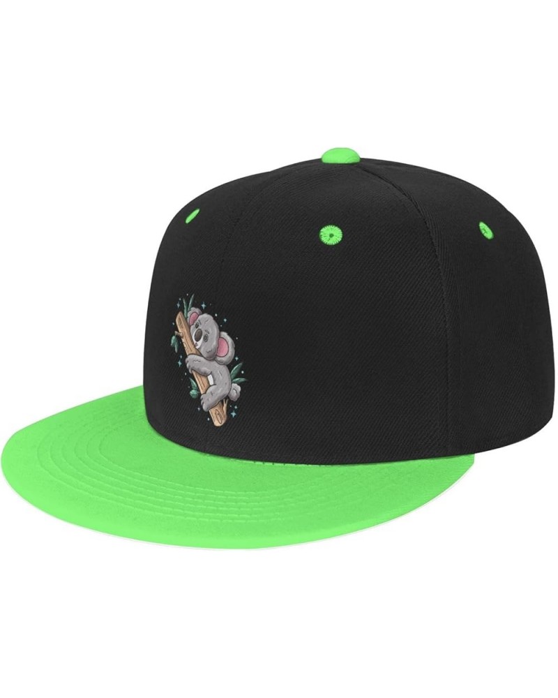 Lovely Koala Baseball Cap for Men Women Snapback Hat Adjustable Flat Bill Hats Green $13.35 Baseball Caps