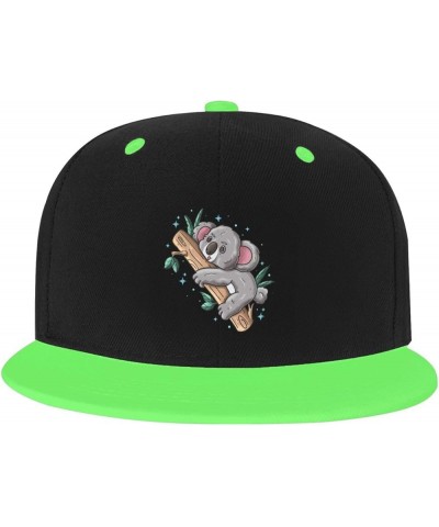 Lovely Koala Baseball Cap for Men Women Snapback Hat Adjustable Flat Bill Hats Green $13.35 Baseball Caps