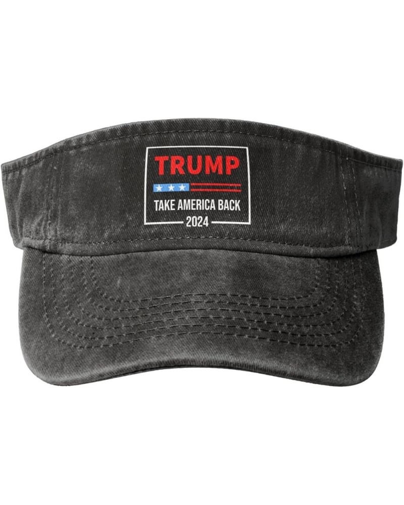 Trump 2024 Take America Back Sun Hat Sun Visor Hats for Women Men Baseball Cap Golf Hats Black $10.18 Visors